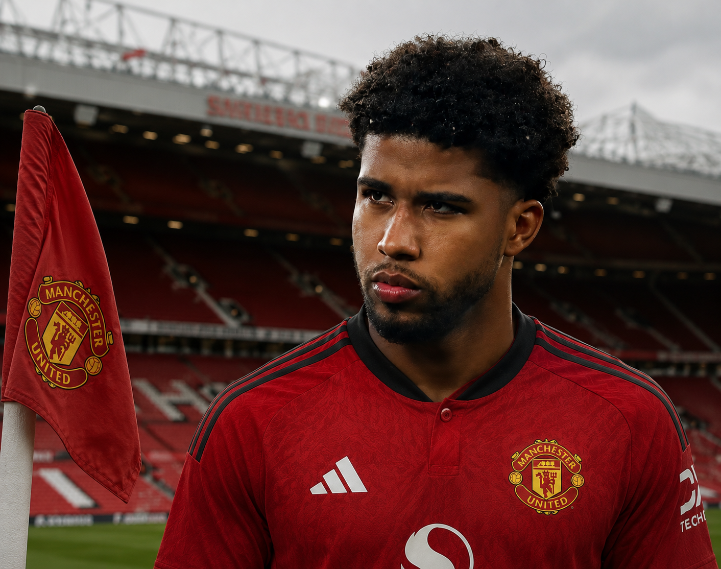 Andrey Santos Manchester United sous le maillot des Red Devils après son transfert officiel en provenance de Chelsea.