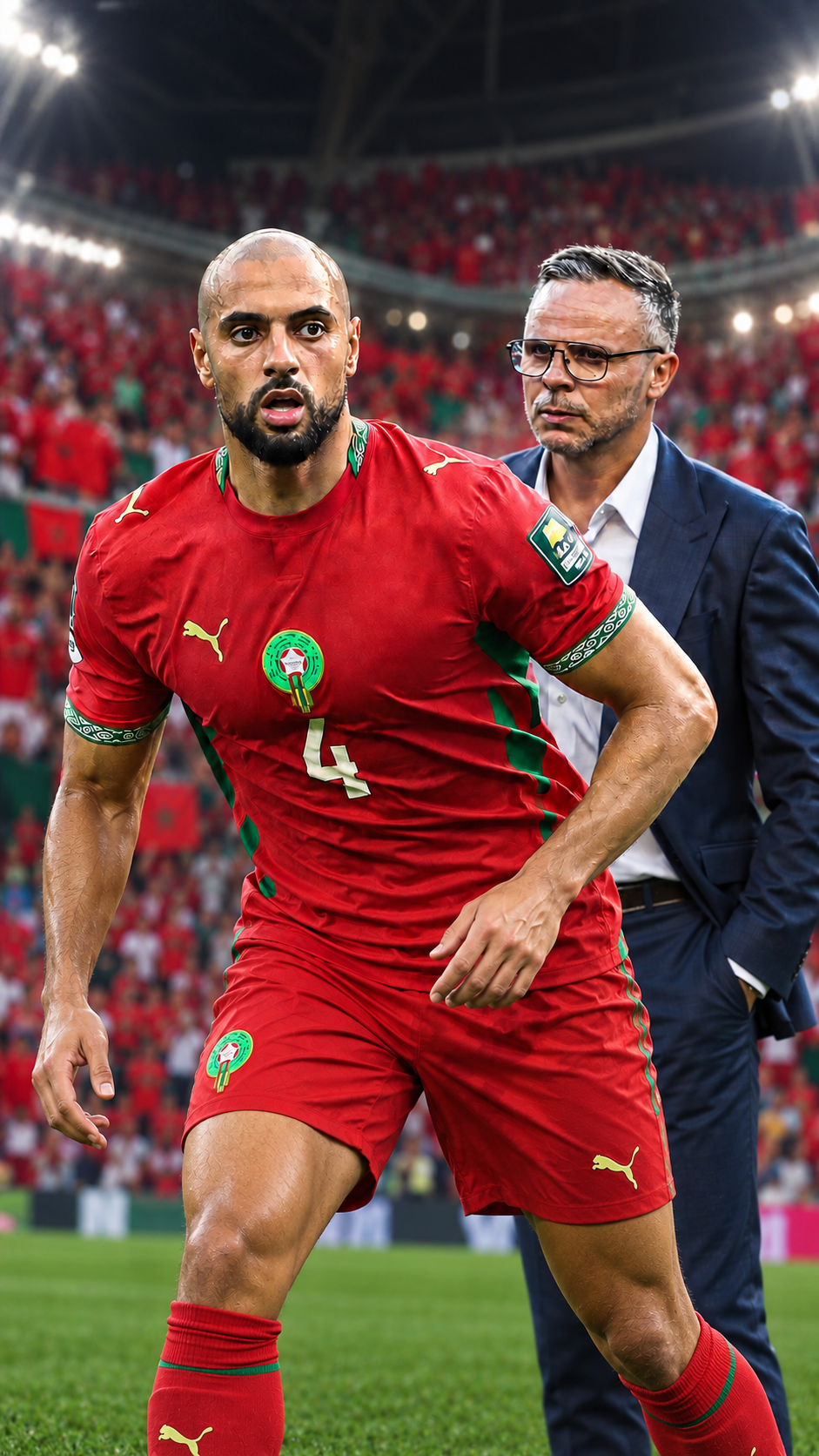 Sofyan Amrabat et Mohamed Ouahbi avec la sélection du Maroc